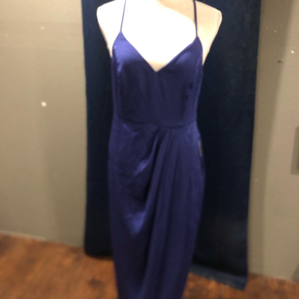 Long dress with adjustable straps. Periwinkle/ purple color